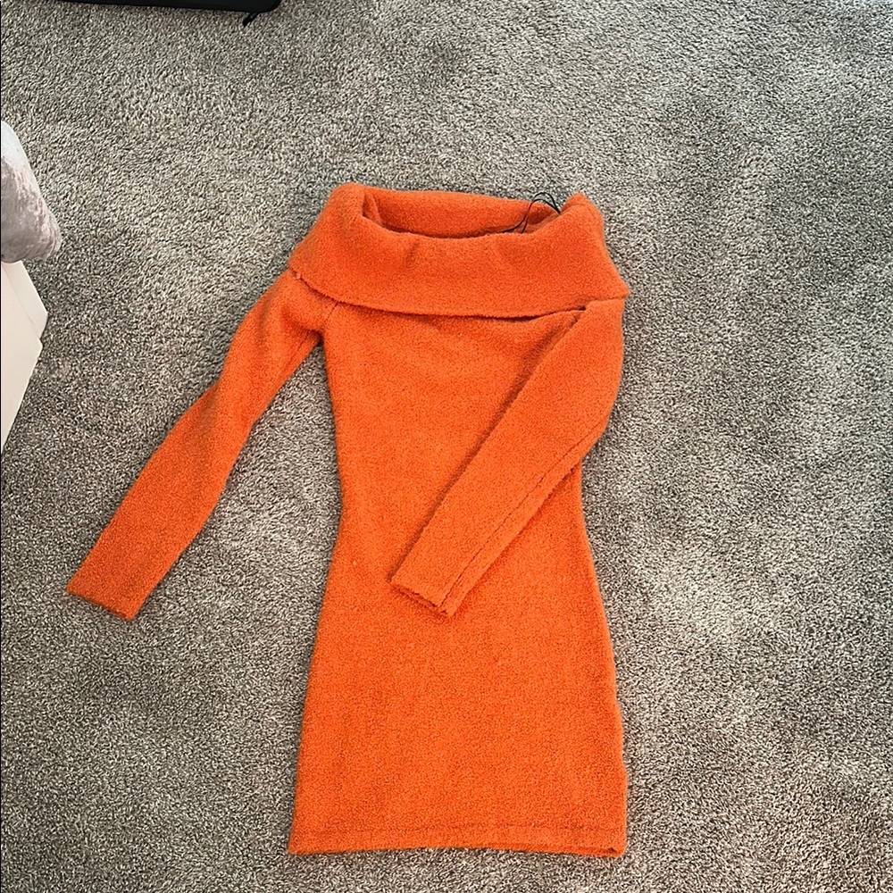 H&M Orange Cowl Neck Sweater